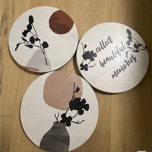 Abstract Wall Art Set with Inspirational Quote